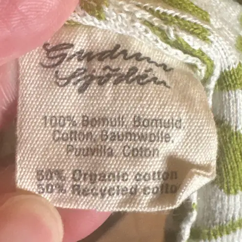 Gudrun Sjöden Elsie Knitted Coat Olive Green White Size Small Oversized