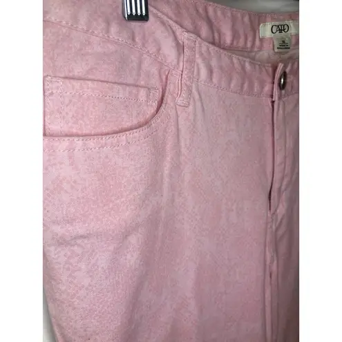 Cato  Womens 10 Pink Snake Print Ankle Pants Cotton Stretch