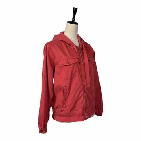 Liverpool Jacket Hooded Zip Front Utility Rosewood Pink Women’s Size Medium