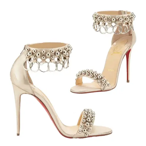 Christian Louboutin  Gypsandal 100 Ring Embellish Sandals White Size 37