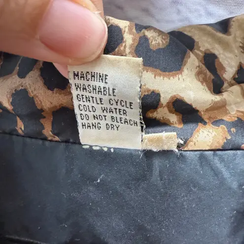 Vintage Fuda International Bomber Jacket Silk Leopard Cheetah Size M Full Zip Brown Size M