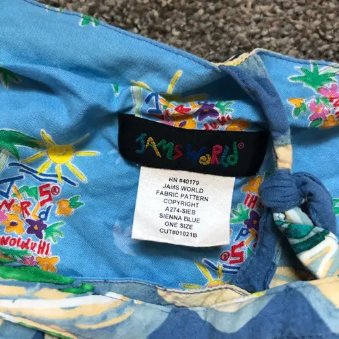 Jams World Vintage Floral Cotton Tie Tote Bag in Blue Tropical Floral One Size - Image 3