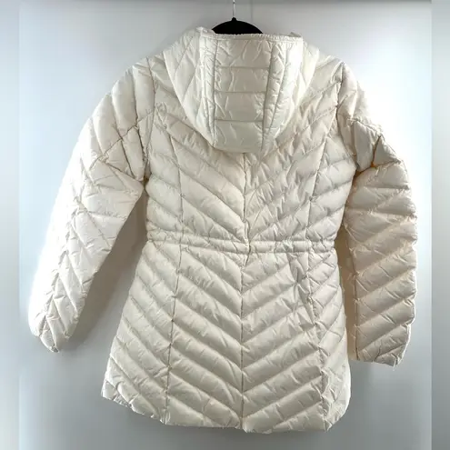 Gallery Hooded Packable Sustainable Down Feather White Puffer Jacket Size Small - Image 2
