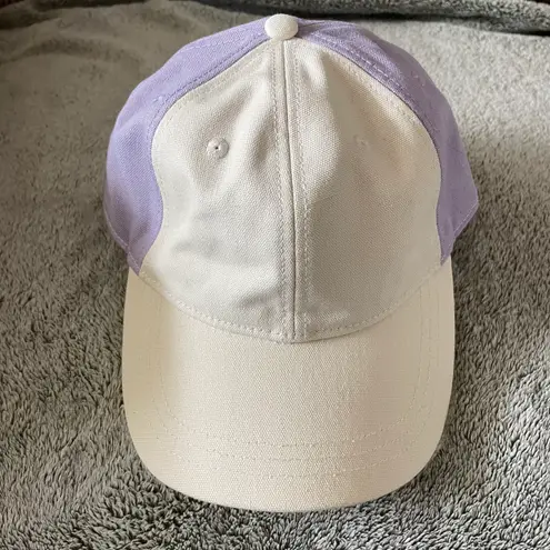 J.Crew  Canvas Baseball Hat in Purple Cream Colorblock One Size