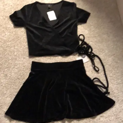 Forever 21  velvet wrap top and skirt, new with tag