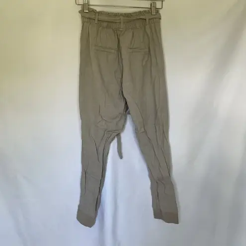 ReVamped beige tan linen rayon pants comfortable casual pockets lightweight Size XS