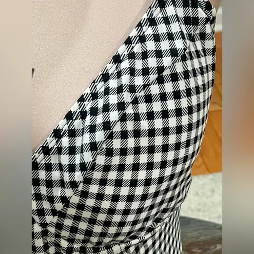Time And Tru Black/White Gingham Paneled Twist Swimsuit - Sz XL (16-18) - NWOT