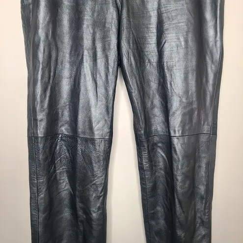 Vtg Ralph Lauren Collection Purple Label Gray Metallic Leather Pants 12 Flat