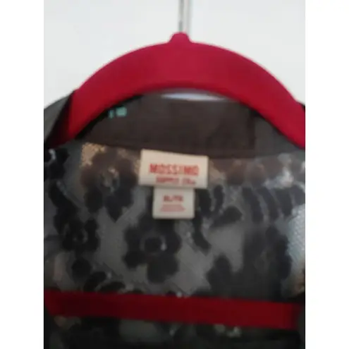 Mossimo Womens Gray Sheer Long Sleeve Tunic With Lace & Patterned Detail Size XL