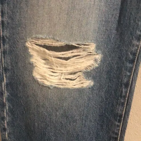 EDWIN Size 28 DISTRESSED TASH RELAXED STRAIGHT LEG DENIM JEAN IN SURRENDER Blue