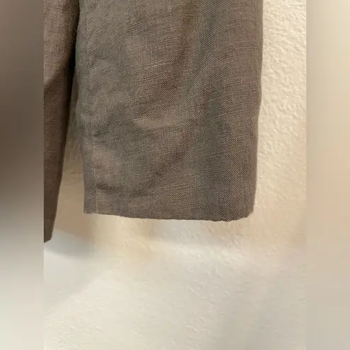 Merona Vintage  Women's Brown Linen‎ Shell 3 Button Down Blazer Size 16W