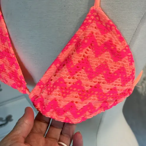 OP Colorful Coral Pink Textured Bikini Top