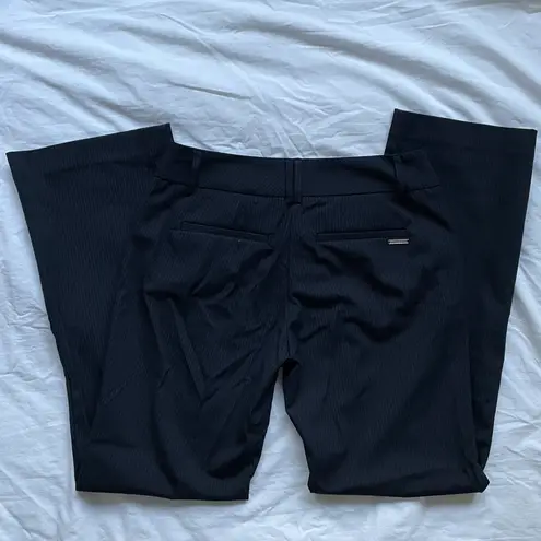 New York And Company Stretch Black Pinstriped Trousers