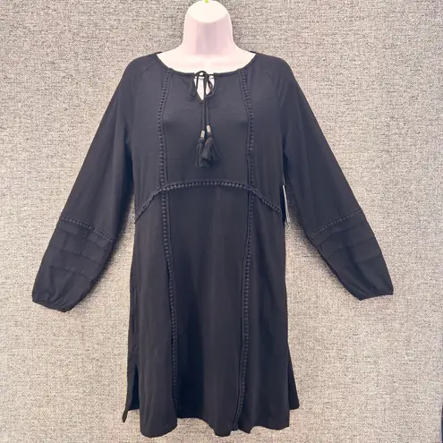 Coolibar Womens Dress Size XS UPF 50 Peasant Summer Boho Travel Sea Sustainable Black