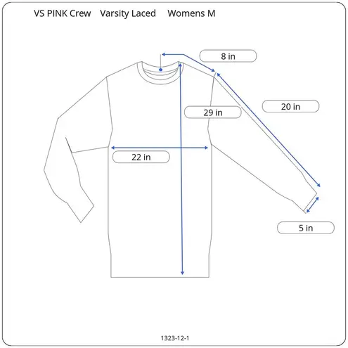 PINK - Victoria's Secret VS Pink Lace Up Varsity Crew Sweatshirt Womens M Oversized White Black Rose Logo