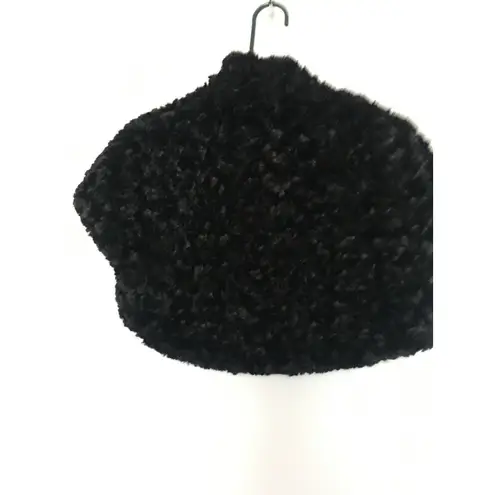 Jessica Howard Women's Juniors Black Evening Cover Wrap Cropped Faux Fur Size M