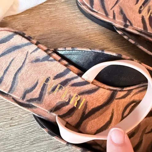 Piferi Drizella Cheetah Crystal Ballerina Slides Size 38 / 7.5 Brown