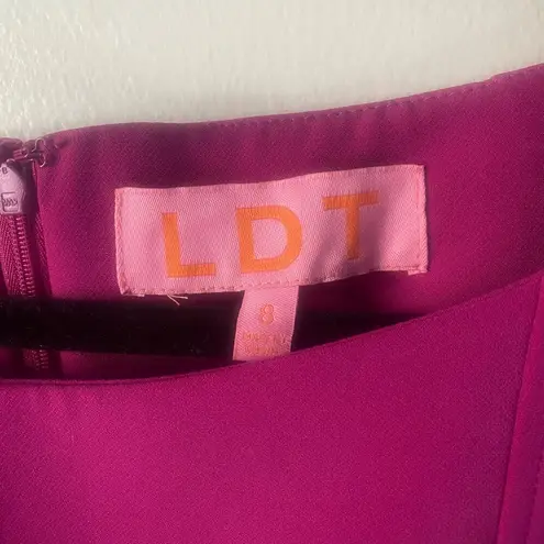 NWT LDT Annemarie Stretch Crepe Solid Sleeveless Dress in Fuchsia Size 8 Pink