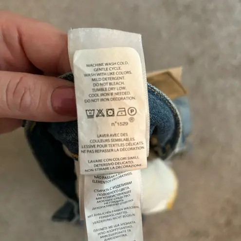 Polo Ralph Lauren Astor Slim Boyfriend Jeans paint splatter feather Womens 32 Blue