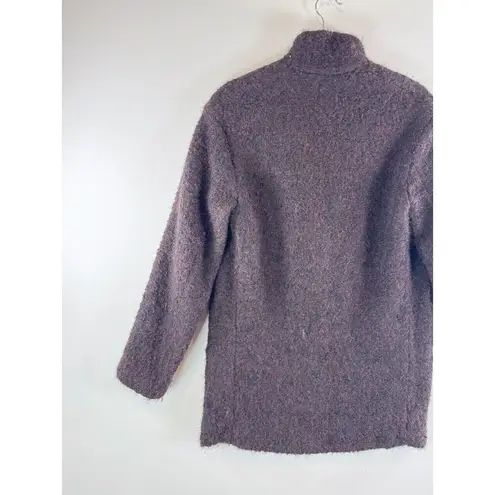 IRO Womens Blazer Burgundy Rafa One Button Oversized Alpaca Wool Jacket 36 Small