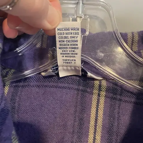 Arizona Jeans Arizona Woman's Purple Plaid Flannel Long Sleeve Size XS