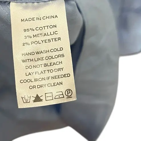 Hill House Nesli Nap Dress Women’s Size Small Blue Metallic Smocked Midi Sleeve