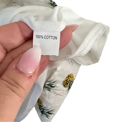 SM WARDROBE PINEAPPLE WHITE PRINT SLEEVELESS BELTED DRESS M Size M