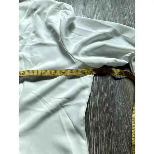 Vintage 90s Satin Beaded Pearl Lace Silk White Going Out Top 14 Old Money Luxury