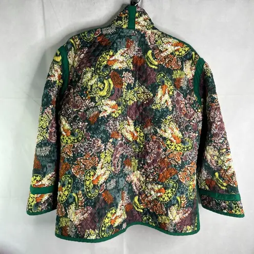 Source Unknown Quilted Reversible Boxy Puff Jacket Maximalist Floral & Green Size XL