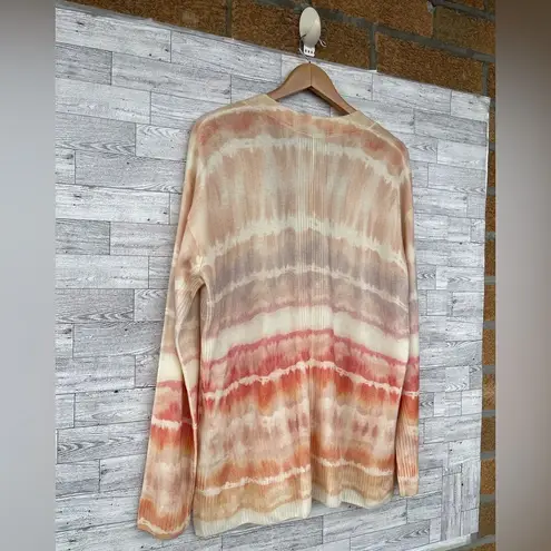 ALLSAINTS Marea Tie Dye Cardigan Sweater Merino Wool Rainbow Cream New M