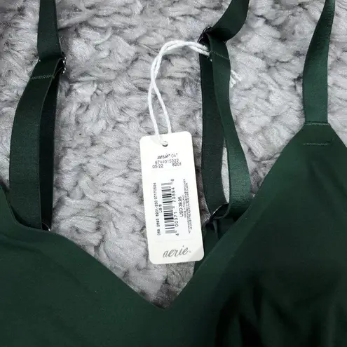 Aerie  Smoothez Padded Bralette Lined Adjustable Straps Stretch Green Size Small