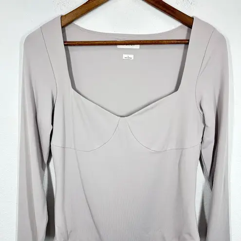 Babaton Contour Lange Bodysuit Longsleeve Sweetheart Bodysuit Light Grey Size L