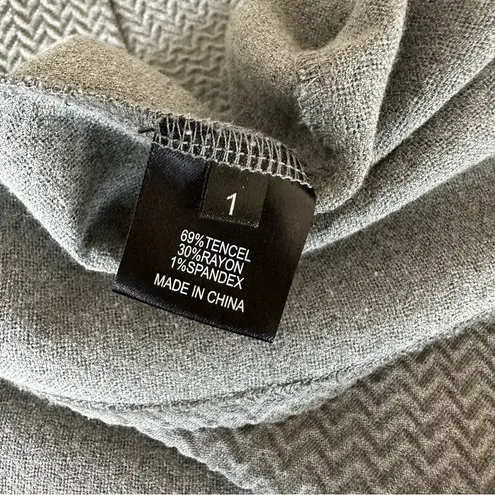 Ruti Tunic Top Womens Hi Lo Hem Long Sleeve Textured Gray Size S/M