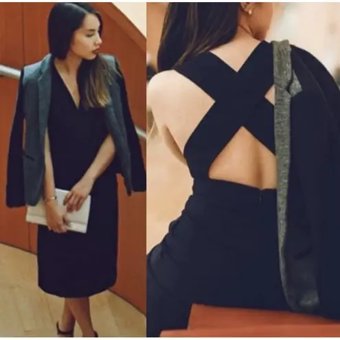 Aritzia  Babaton Women's Dress Alex Jumper Criss Cross Back Lined Blue Size 2