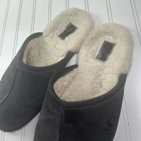UGG  Women’s Charcoal Suede Slippers Size 10