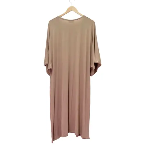 Dwell & Slumber House Dress Size M/L Tan Neutral Gold Snap Caftan Lounge Nursing Size L