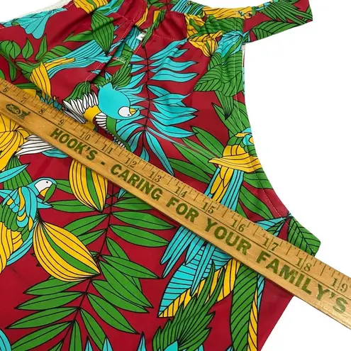 B Skinz Women's M Hawaiian Parrot Colorful Sleeveless Keyhole A