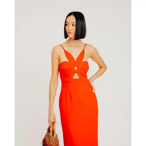 Torn By Ronny Kobo Anna Cutout Maxi Dress Crimson Womens Size XS