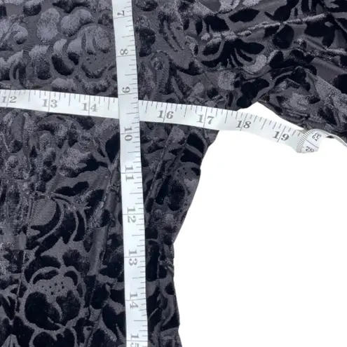 Ultra Pink Velvet Burnout Collared Button Bell Sleeve Tunic Blouse Size Medium