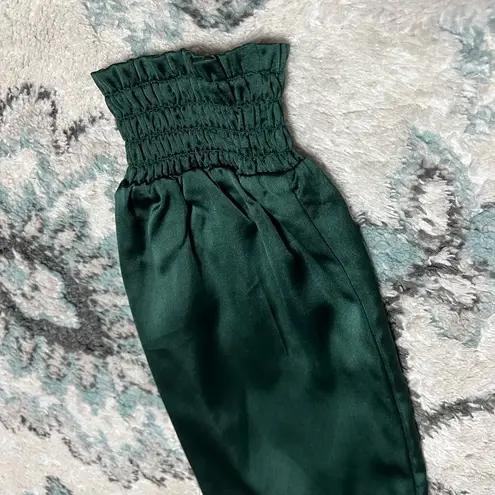 Pleione NWOT M Women’s Dark Green Satin Blouse Work Attire Business Casual Formal