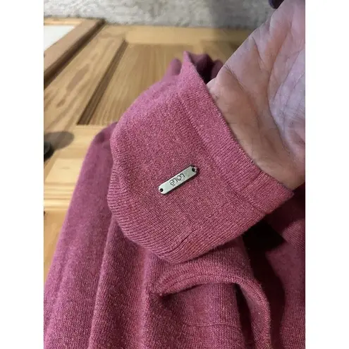 Lole Imagine 2 Long Sleeve Crewneck Pockets Sweater Dress in Red Pink Large