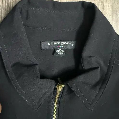 Sharagano Black Gold Pencil Mini Dress, Size 4