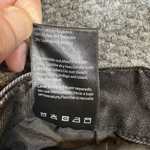 Risen Womens Jeans Size 5/27 BLACK STRAIGHT LEG Distressed JEANS