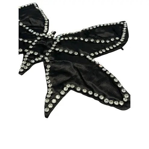 Jumisee Butterfly Top Womens Size M Black Beaded Rhinestone Cross Open Back NWT Size M