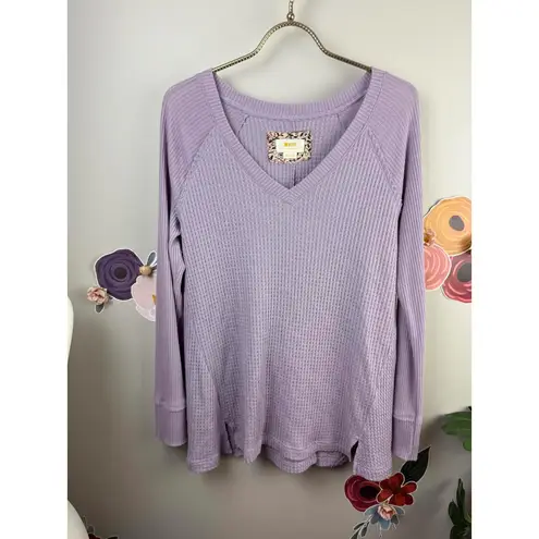 Maeve by Anthropologie Pearson Thermal Waffle Weave Pullover Top - Size - Medium