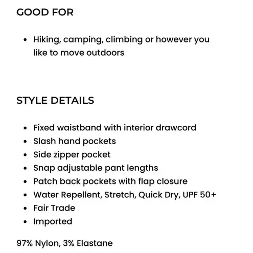 prAna NWT Khaki Stretch Zion Mid Rise Pants Size 4 T Tall