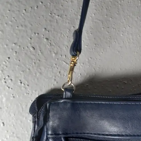 Amanda Smith Bag Genuine Supple Leather Crossbody Minimalist in Dark Navy 10x7