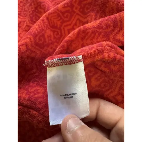 Lands End Red High Cowl Neck Pullover Sweater Women Size 1X Fleece Fall Casual