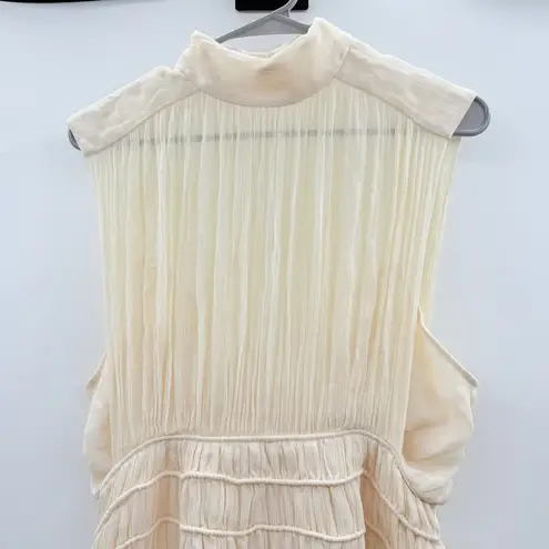 Shona joy Victoria Mini Dress Women’s Size 8 Cream Sleeveless Ruffle Hem Elegant