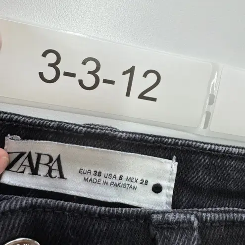 ZARA  Jeans Womens 6 Black Skinny High Rise Denim‎ Cotton